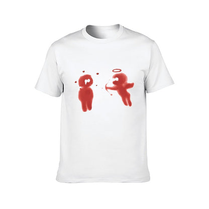 Inkmay Casual Cotton T-shirt Two Red Ghosts With Halo Unisex T-shirtOriginal  T-Shirt
