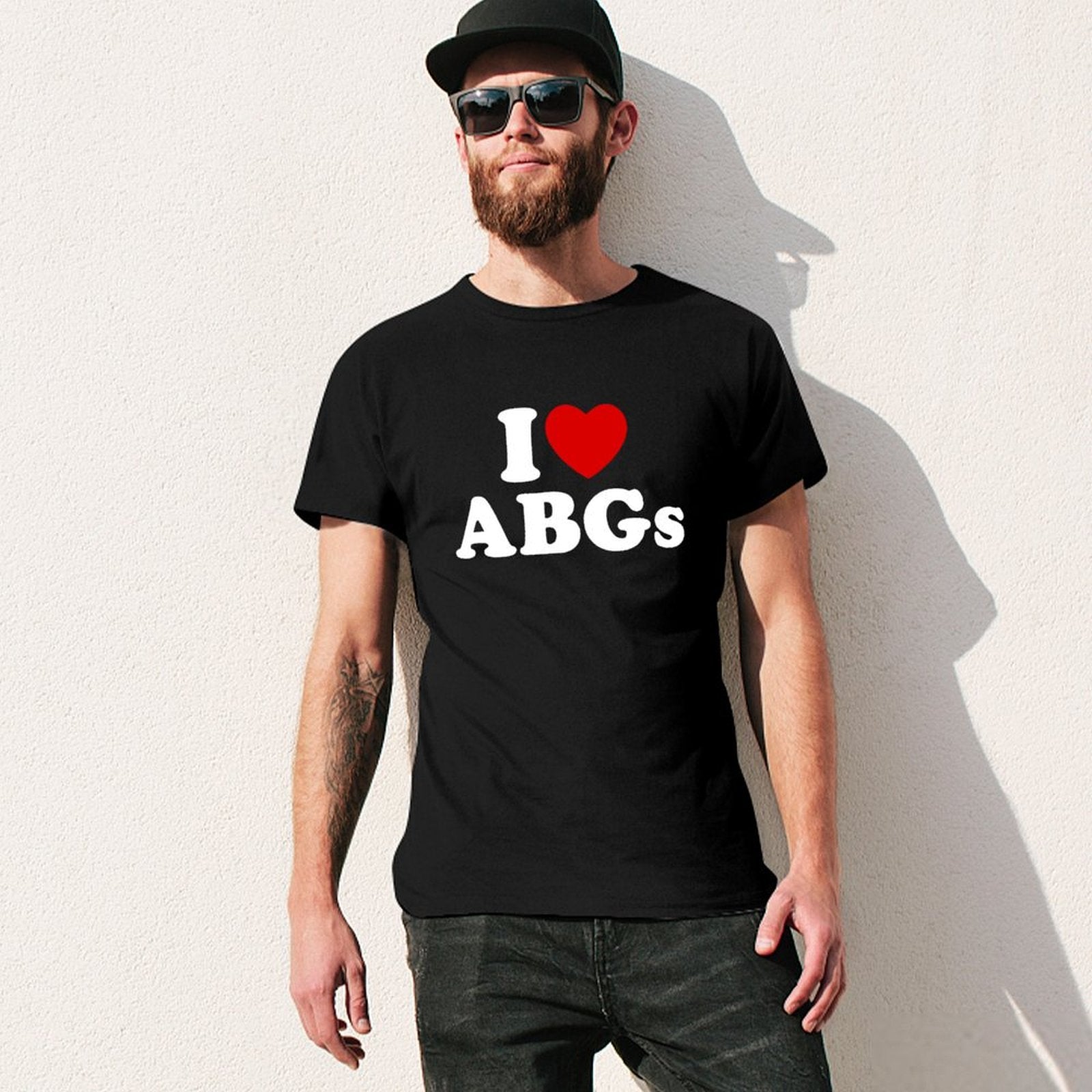Inkmay Casual  Cotton T-shirt I Love Abcs With Heart Unisex T-shirtEverydayFit Series T-Shirt