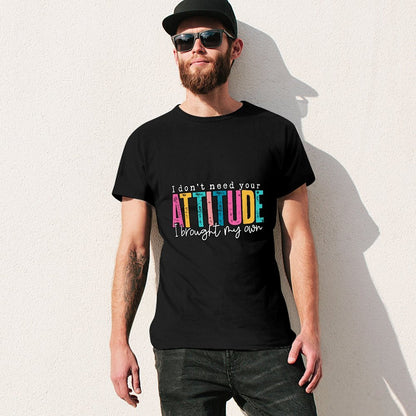 Inkmay Casual  Cotton T-shirt Colorful Text With Attitude Design Elements Unisex T-shirtTrueComfort Slim Fit T-Shirt