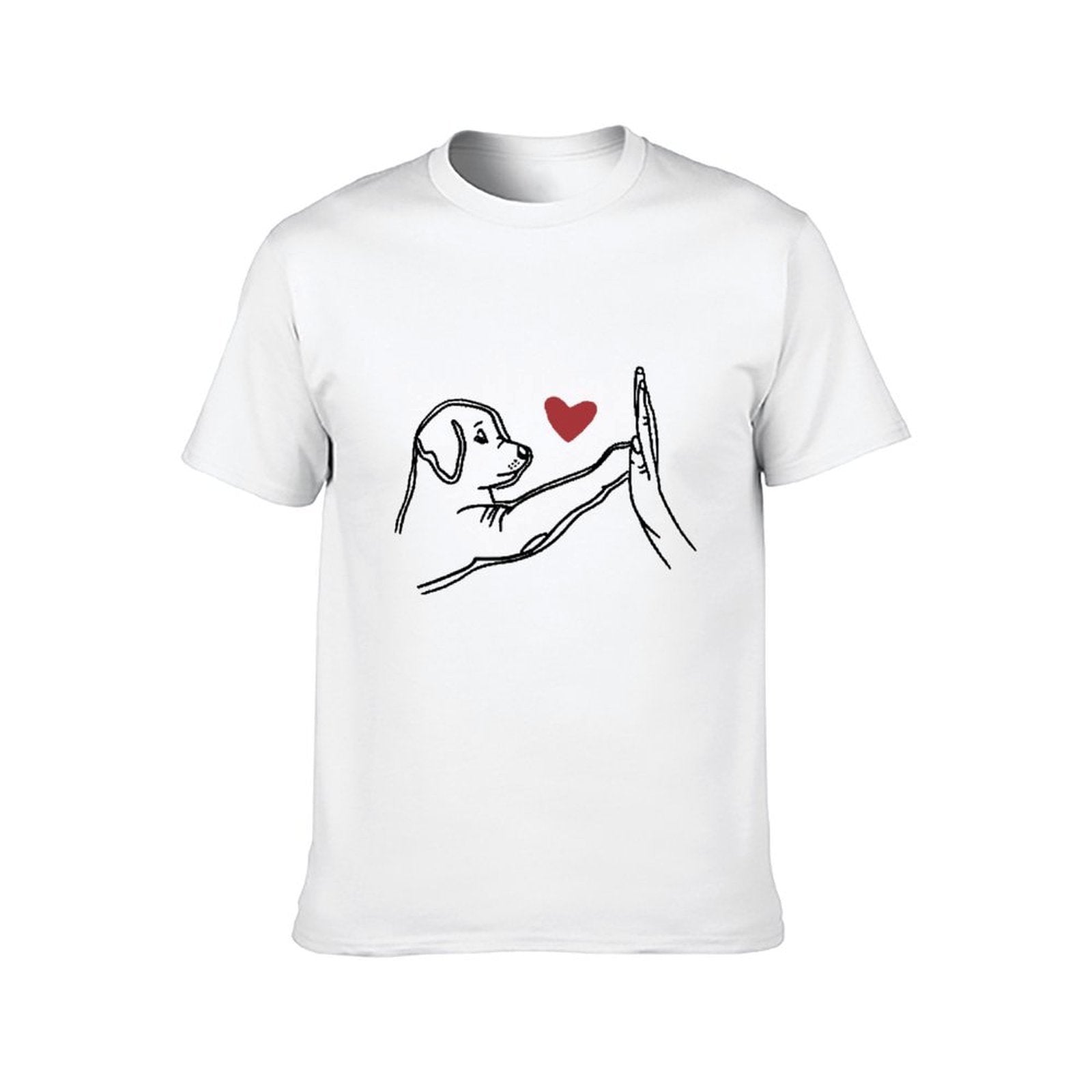 Inkmay Casual Cotton T-shirt Dog Silhouette With Red Heart Unisex T-shirtTrueComfort Softstyle T-Shirt
