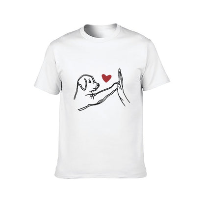 Inkmay Casual Cotton T-shirt Dog Silhouette With Red Heart Unisex T-shirtTrueComfort Softstyle T-Shirt