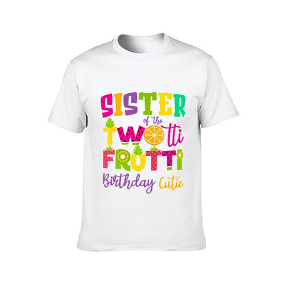 Inkmay Casual Cotton T-shirt Twot Fruitti Colorful Fruit Pattern Design Unisex T-shirtYearRound Classic Fit T-Shirt