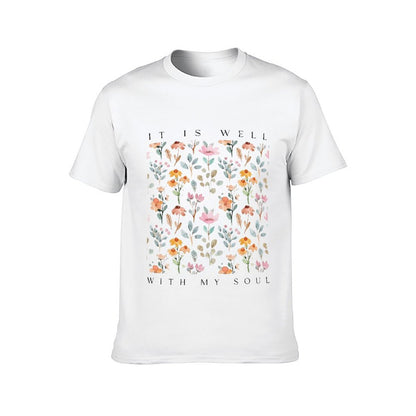 Inkmay Casual Cotton T-shirt Floral Pattern With Soft Colors And Unisex T-shirtComfortLine Premium Finish T-Shirt
