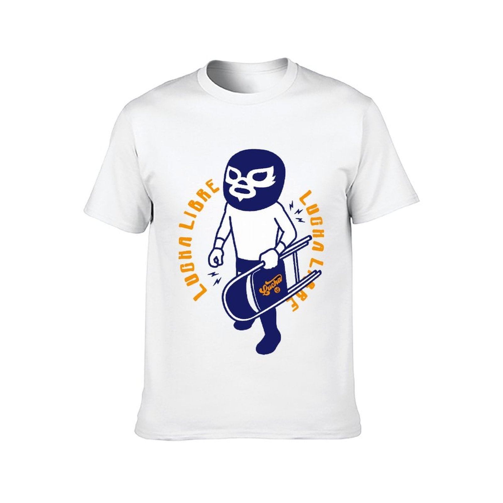 Inkmay Casual Cotton T-shirt Lucha Libre Mask With Guitar Design Unisex T-shirtActiveStyle Solid T-Shirt