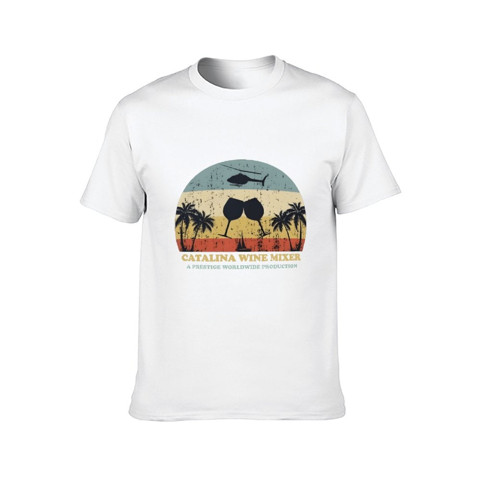 Inkmay Casual  Cotton T-shirt Catalina Wine Mixer Helicopter Palm Trees Unisex T-shirtNeutral EverydayFit T-Shirt