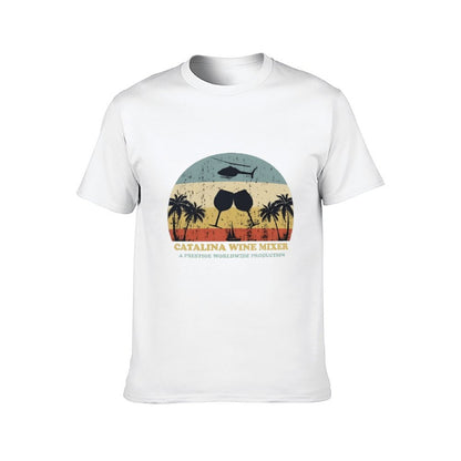 Inkmay Casual  Cotton T-shirt Catalina Wine Mixer Helicopter Palm Trees Unisex T-shirtNeutral EverydayFit T-Shirt