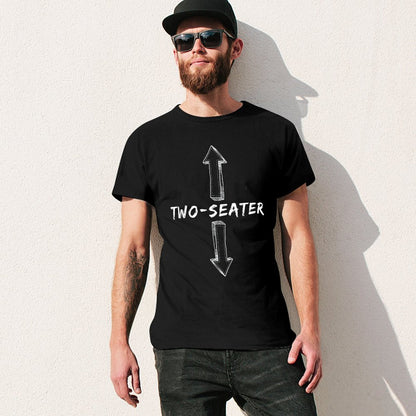 Inkmay Casual  Cotton T-shirt Two Seater Arrows On Gray Background Unisex T-shirtClassicStyle Printed T-Shirt