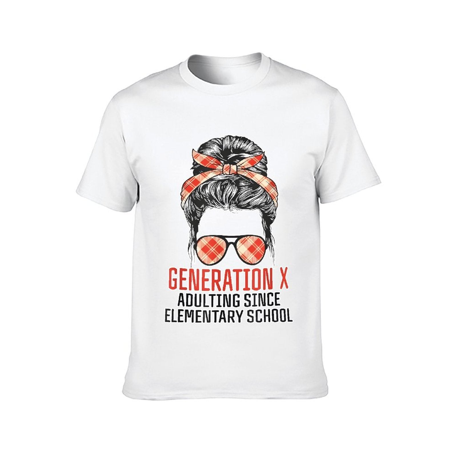 Inkmay Casual Cotton T-shirt Generation X Adulting Since Elementary School Unisex T-shirtColorfast CleanCut T-Shirt