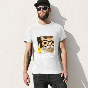 Inkmay Casual  Cotton T-shirt Cat With Glasses And Confused Expression Unisex T-shirtRelaxFit CoreLine T-Shirt