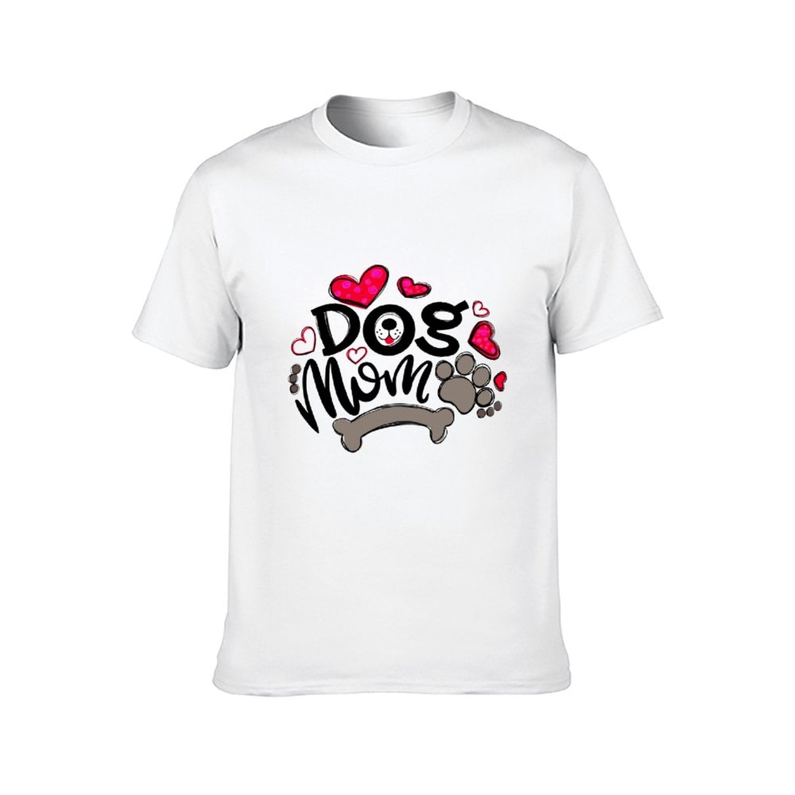 Inkmay Casual Cotton T-shirt Heart Bone Paw Print Dog Design Unisex T-shirtStreetLine Smooth Feel T-Shirt