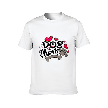 Inkmay Casual Cotton T-shirt Heart Bone Paw Print Dog Design Unisex T-shirtStreetLine Smooth Feel T-Shirt