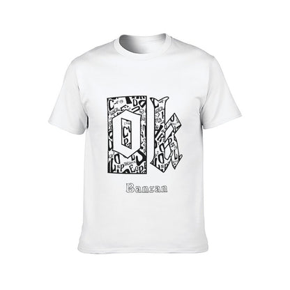 Inkmay Casual Cotton T-shirt Solid Black Background No Pattern Prints Unisex T-shirtOutdoor Midweight T-Shirt