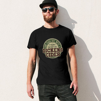 Inkmay Casual  Cotton T-shirt End Each Day With Dickens Cider Unisex T-shirtHigh-Quality ClassicLine T-Shirt