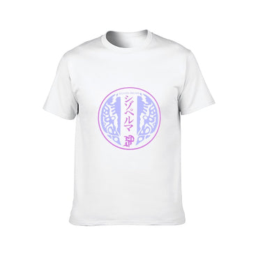 Inkmay Casual Cotton T-shirt Abstract Pink And Blue Wavy Design Unisex T-shirtPocket Tee Classic Fit T-Shirt
