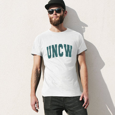 Inkmay Casual  Cotton T-shirt Uncw Logo In Teal Color Unisex T-shirtPremium Finish RegularFit T-Shirt