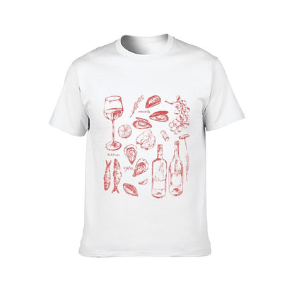 Inkmay Casual Cotton T-shirt Solid Red Background No Patterns Unisex T-shirtEverydaySeries Promotional T-Shirt