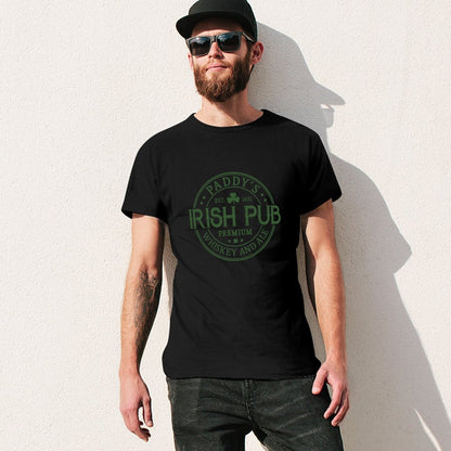 Inkmay Casual  Cotton T-shirt Solid Green Background No Patterns Unisex T-shirtChill Seamless T-Shirt