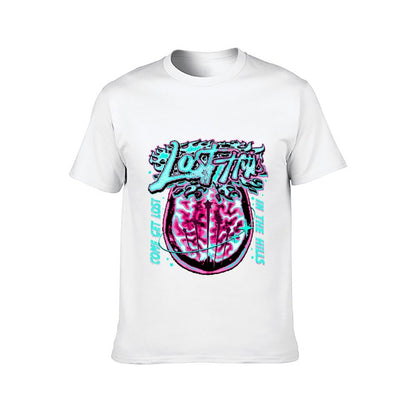 Inkmay Casual Cotton T-shirt Lost Art Brain Design Print Artwork Unisex T-shirtEasyWear Wrinkle-Free T-Shirt