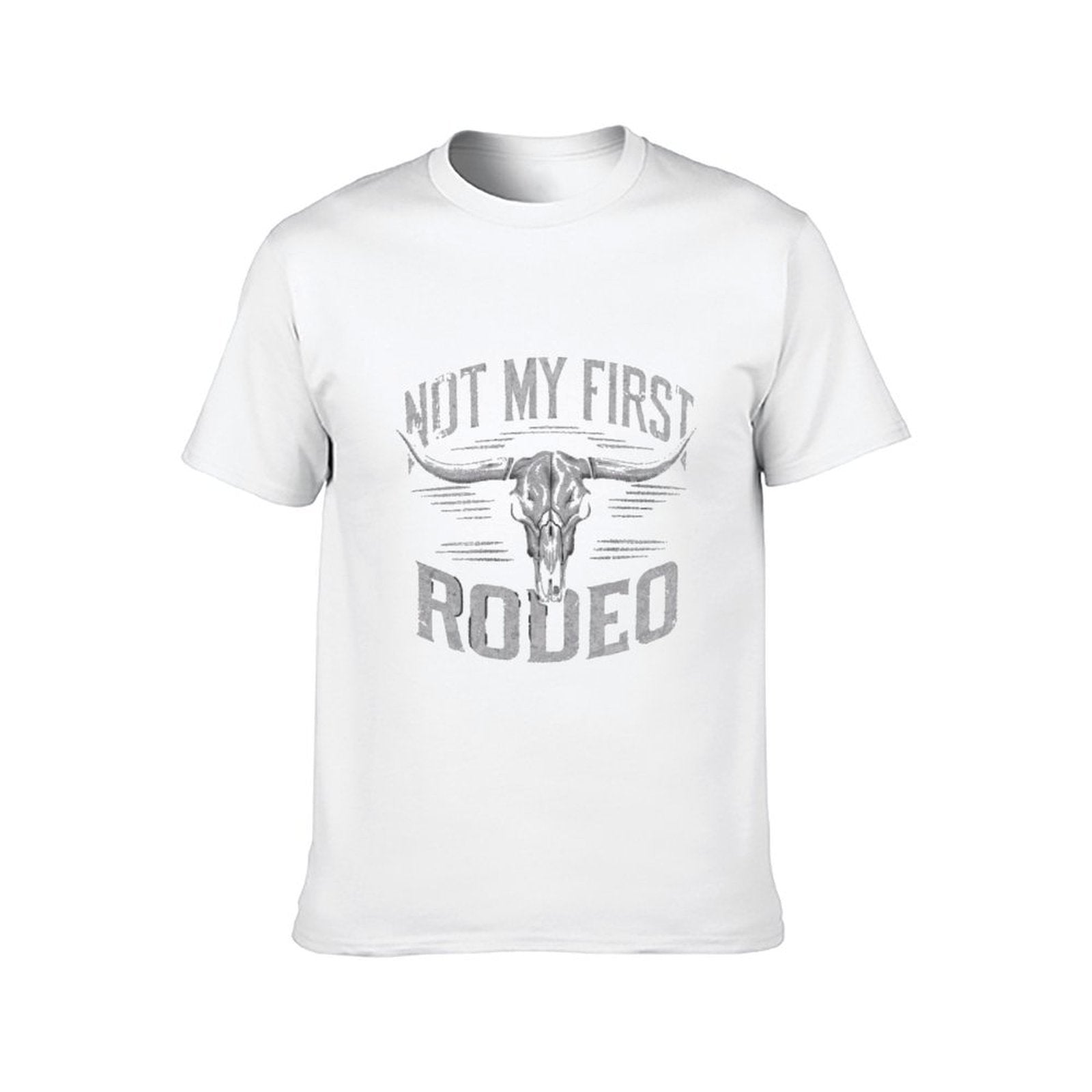 Inkmay Casual  Cotton T-shirt Bull Skull With Text Overlay Design Unisex T-shirtSimple EverydayComfort T-Shirt
