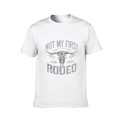Inkmay Casual  Cotton T-shirt Bull Skull With Text Overlay Design Unisex T-shirtSimple EverydayComfort T-Shirt