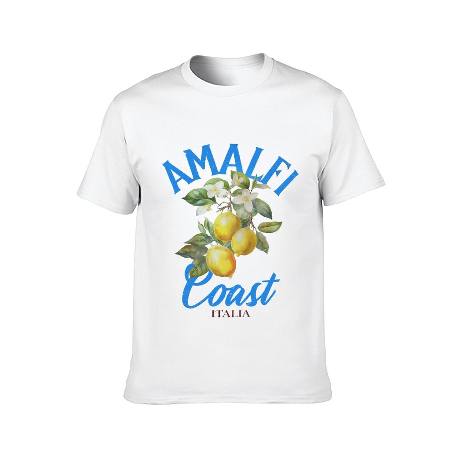 Inkmay Casual Cotton T-shirt Lemon Blossom Branch With Yellow Fruits Unisex T-shirtClean Edges Edition T-Shirt