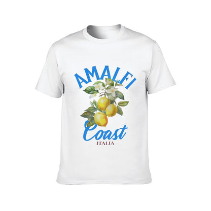 Inkmay Casual Cotton T-shirt Lemon Blossom Branch With Yellow Fruits Unisex T-shirtClean Edges Edition T-Shirt