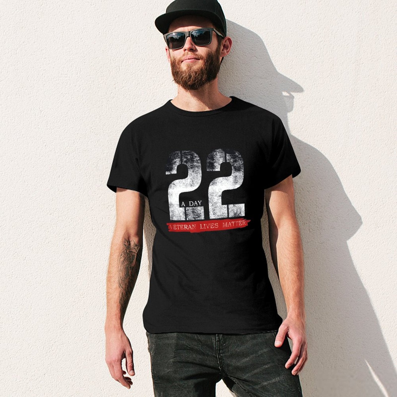Inkmay Casual  Cotton T-shirt A Day Twenty Two Veteran Lives Unisex T-shirtTrueStyle ActiveStyle T-Shirt