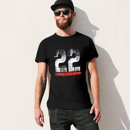 Inkmay Casual  Cotton T-shirt A Day Twenty Two Veteran Lives Unisex T-shirtTrueStyle ActiveStyle T-Shirt