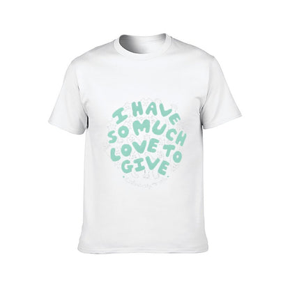 Inkmay Casual  Cotton T-shirt Cats Pattern With Love Text Design Unisex T-shirtClean Classic Fit T-Shirt