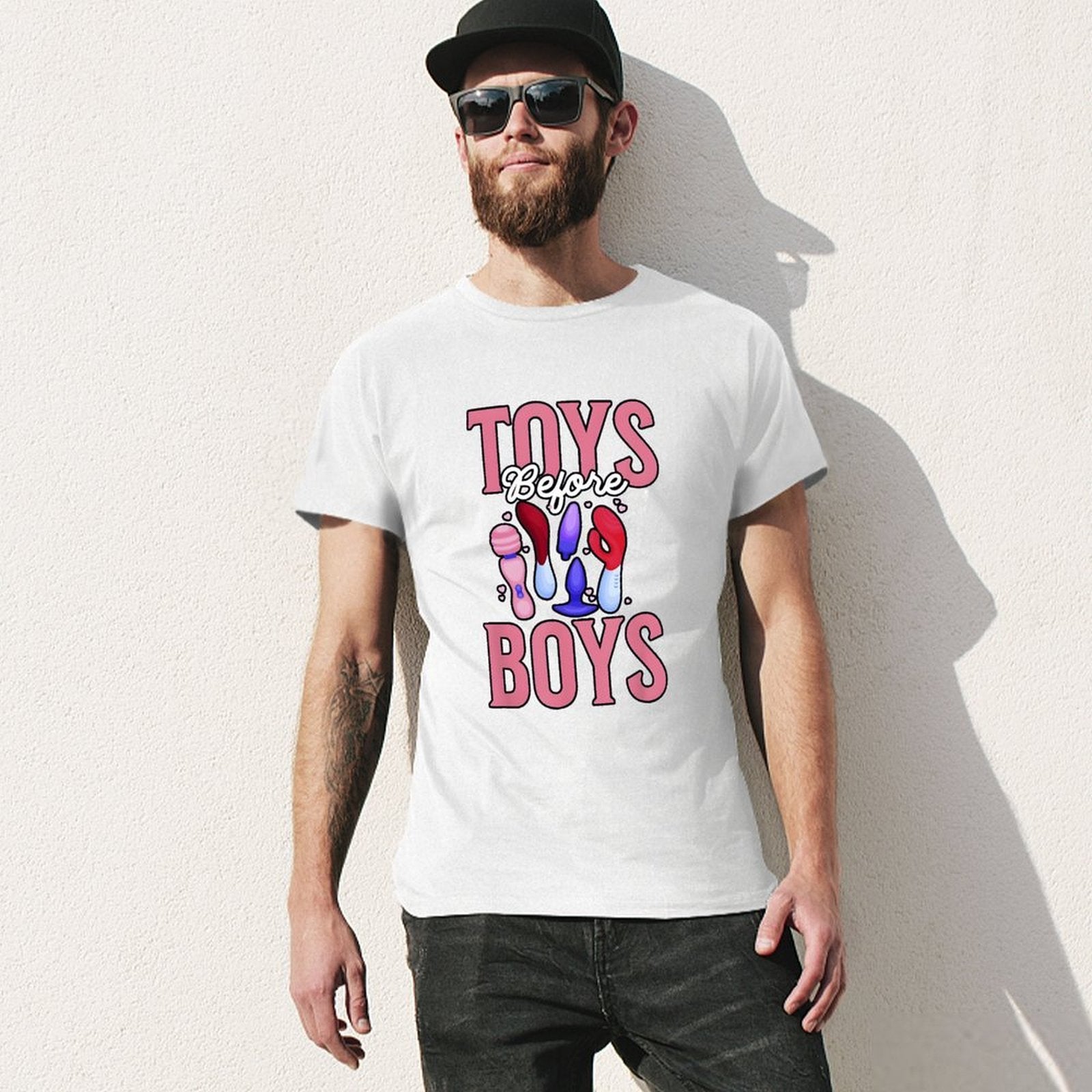 Inkmay Casual  Cotton T-shirt Toys Before Boys Vibrators In Colors Unisex T-shirtPureStyle Unisex T-Shirt