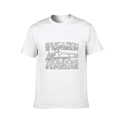 Inkmay Casual  Cotton T-shirt Education Is Important But Trombone Unisex T-shirtActiveWear Reliable T-Shirt