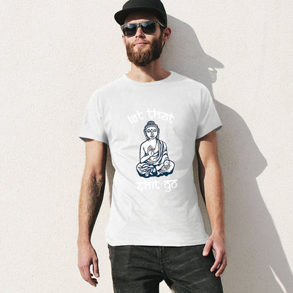 Inkmay Casual  Cotton T-shirt Buddha Sitting In Meditation Pose Art Unisex T-shirtEdition Colorfast T-Shirt