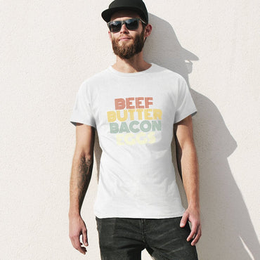 Inkmay Casual  Cotton T-shirt Abstract Layered Colors Form Unique Design Unisex T-shirtBasic Made-to-Order T-Shirt