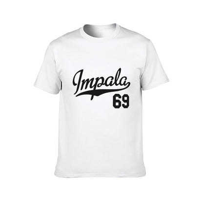 Inkmay Casual  Cotton T-shirt Impala Sixty Nine Script Design Artwork Unisex T-shirtYearRound Pure T-Shirt