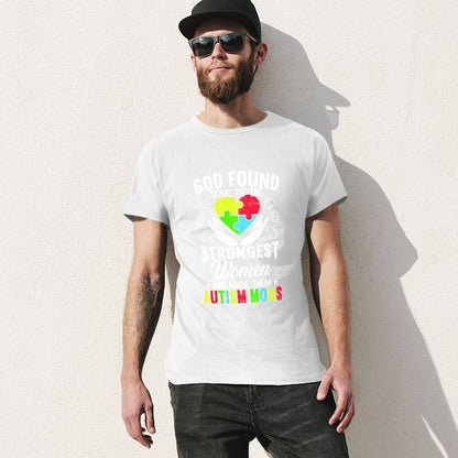 Inkmay Casual  Cotton T-shirt Colorful Puzzle Pieces Form Heart Shape Unisex T-shirtNeutral Batch-Printed T-Shirt