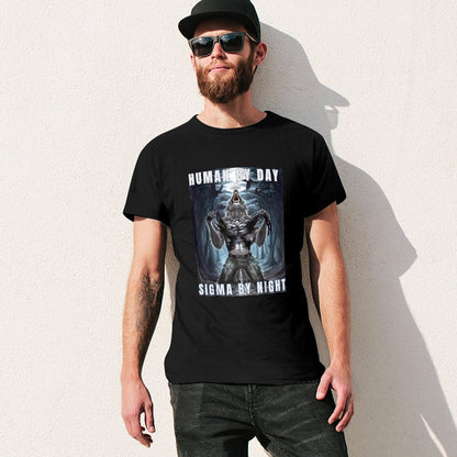 Inkmay Casual  Cotton T-shirt Werewolf Transformation Artwork Night Scene Fantasy Unisex T-shirtSoftWear Premium T-Shirt