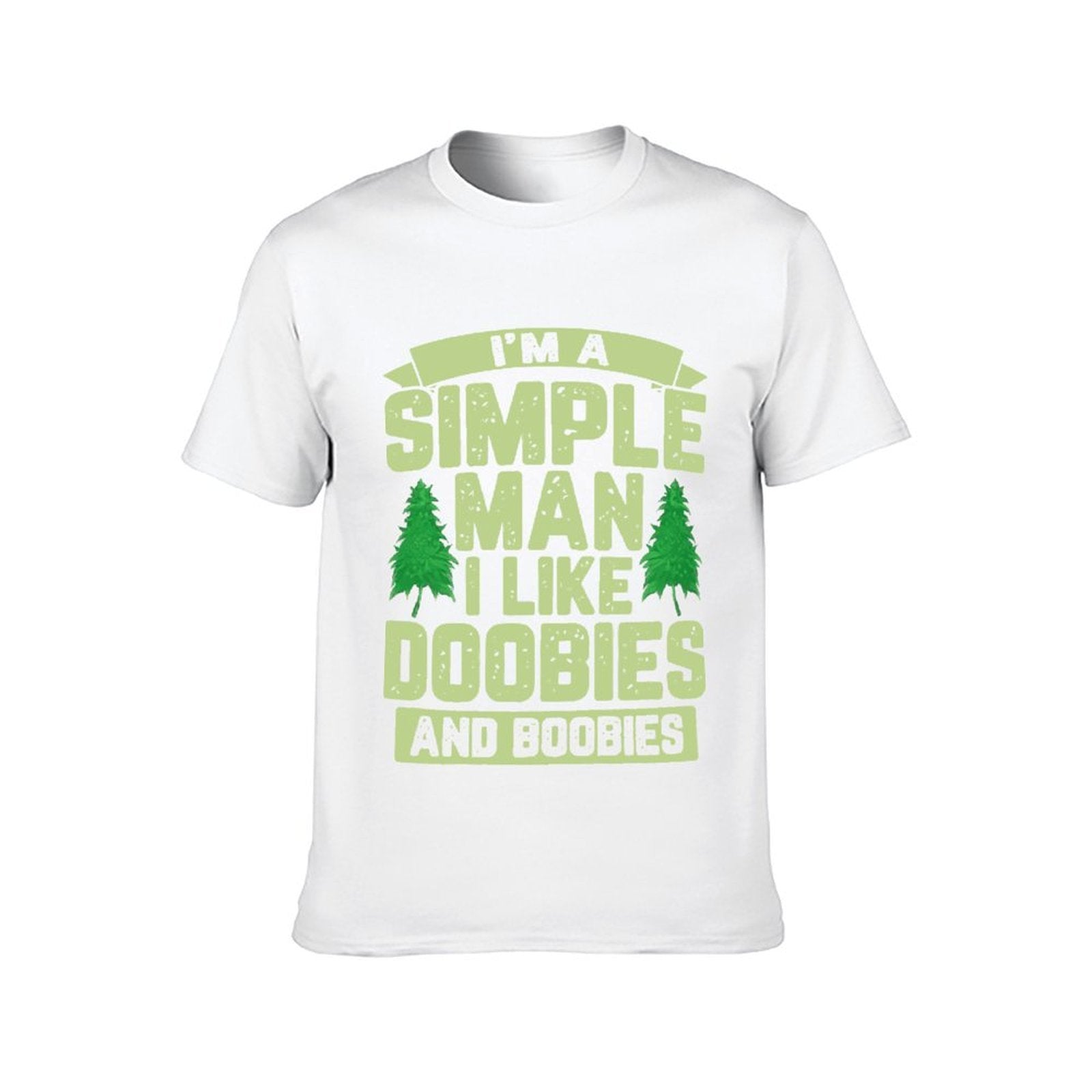 Inkmay Casual  Cotton T-shirt Green Trees On Light Background Design Unisex T-shirtBreathable Eco / Sustainable T-Shirt