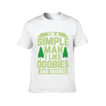 Inkmay Casual  Cotton T-shirt Green Trees On Light Background Design Unisex T-shirtBreathable Eco / Sustainable T-Shirt
