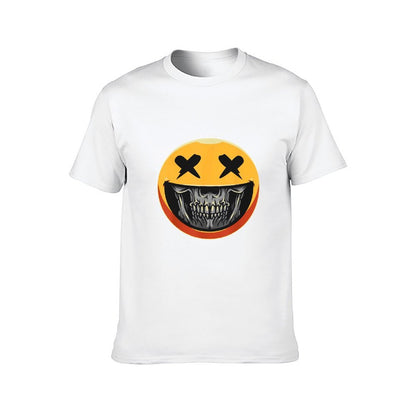 Inkmay Casual Cotton T-shirt Skull Face With Crossed Eyes Unisex T-shirtEasyStyle Sport T-Shirt
