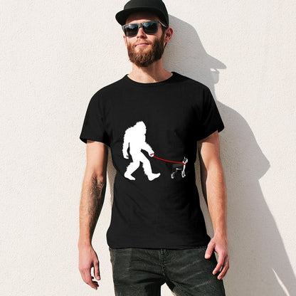 Inkmay Casual  Cotton T-shirt Cute French Bulldog Lying Down Playfully Unisex T-shirtPrinted Soft T-Shirt