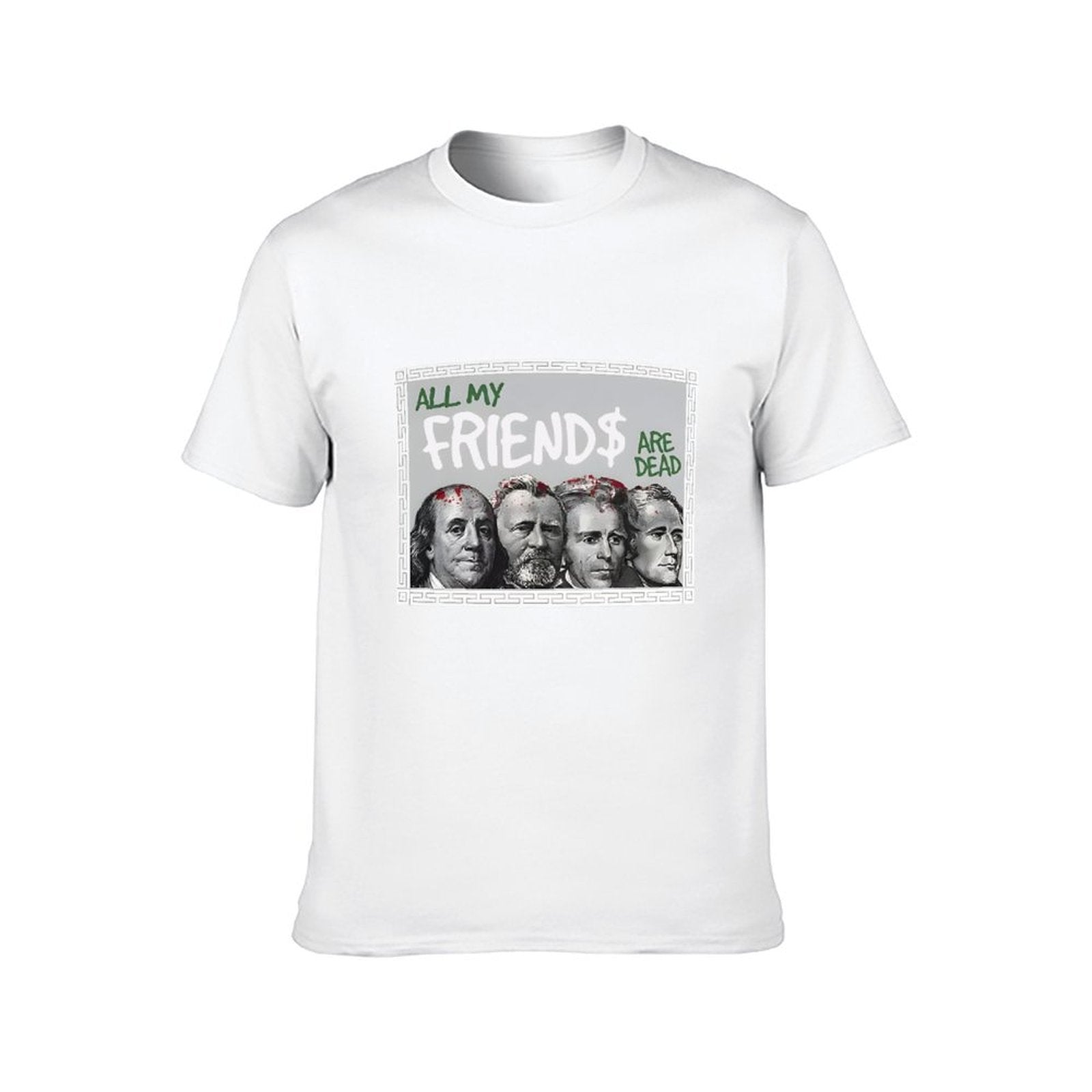 Inkmay Casual Cotton T-shirt All My Friends Are Dead Art Unisex T-shirtPrinting SmoothWear T-Shirt