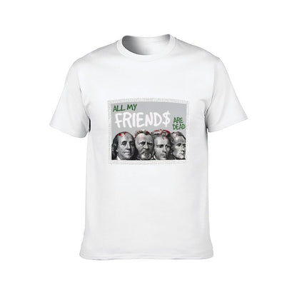 Inkmay Casual Cotton T-shirt All My Friends Are Dead Art Unisex T-shirtPrinting SmoothWear T-Shirt