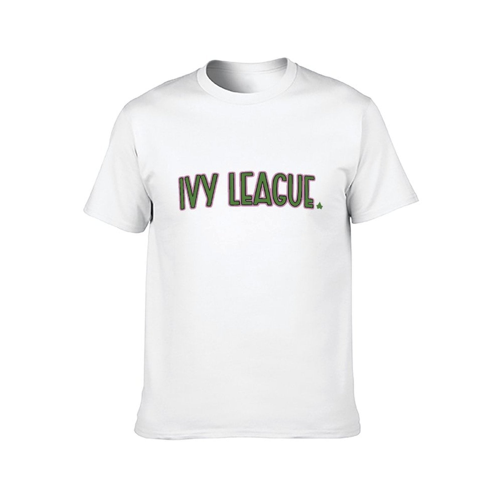 Inkmay Casual  Cotton T-shirt Ivy League Text On Pink Background Unisex T-shirtPlain Logo-Ready T-Shirt