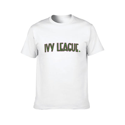Inkmay Casual  Cotton T-shirt Ivy League Text On Pink Background Unisex T-shirtPlain Logo-Ready T-Shirt