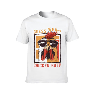 Inkmay Casual  Cotton T-shirt Chicken Butt Print With Sunglasses Design Unisex T-shirtPremium Finish Chill T-Shirt