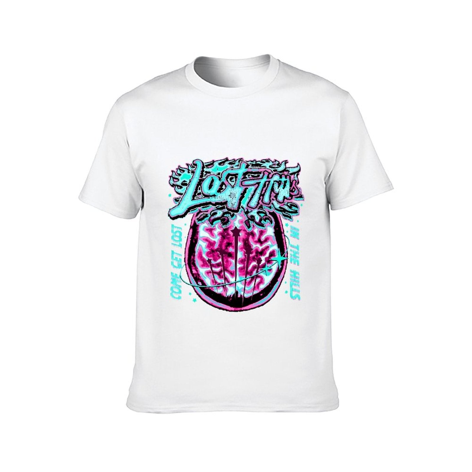 Inkmay Casual Cotton T-shirt Lost Minds Brain Art Print Design Unisex T-shirtSharp Print-Ready T-Shirt