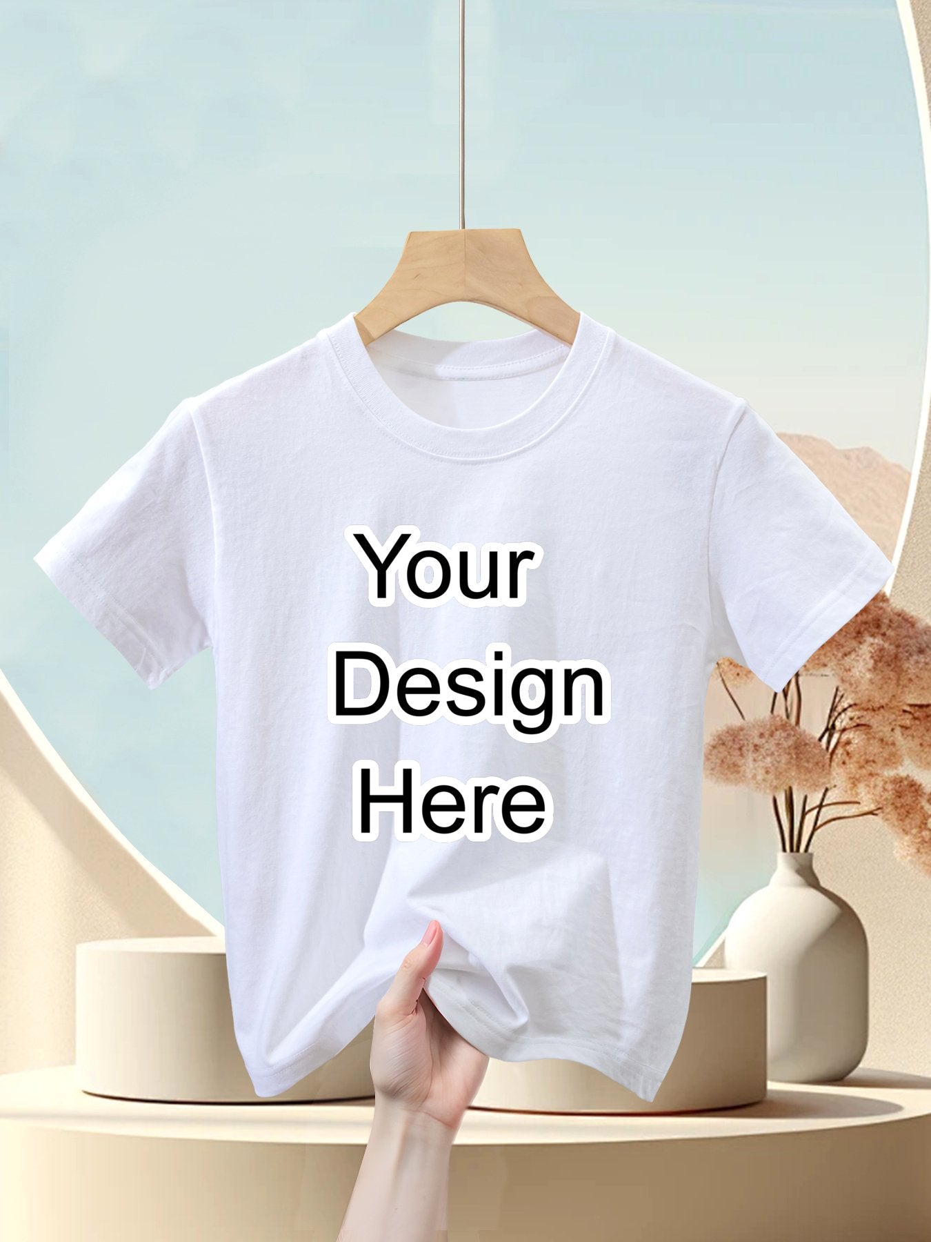 Custom white children's heat transfer T-shirt