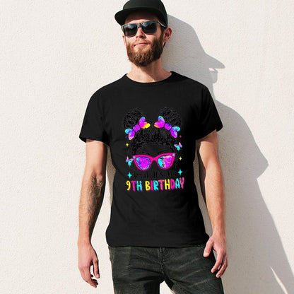 Inkmay Casual  Cotton T-shirt Colorful Hearts And Glasses Birthday Design Unisex T-shirtHeritage Oversized T-Shirt