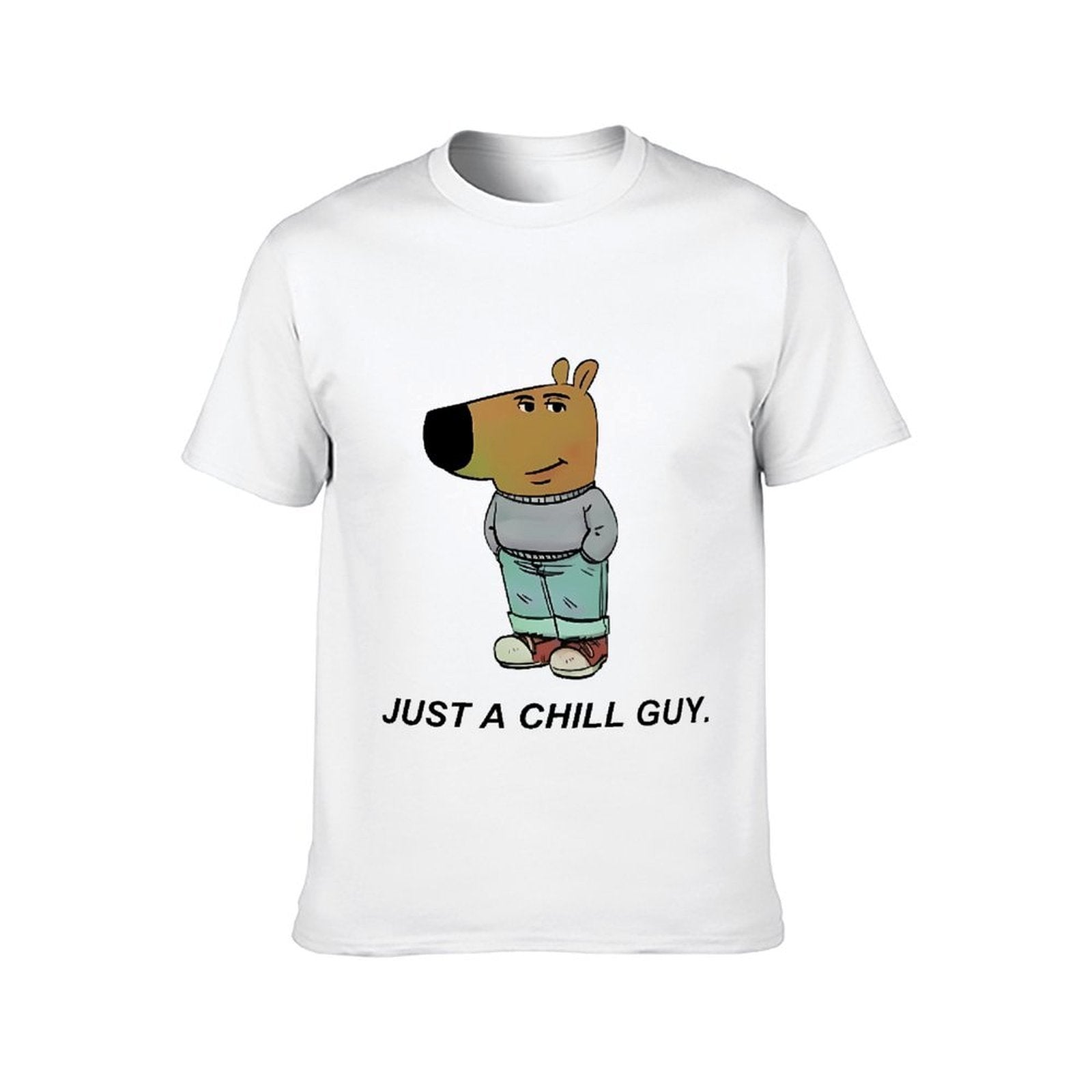 Inkmay Casual Cotton T-shirt Cartoon Character Wearing Casual Outfit Design Unisex T-shirtBreathable Vintage T-Shirt