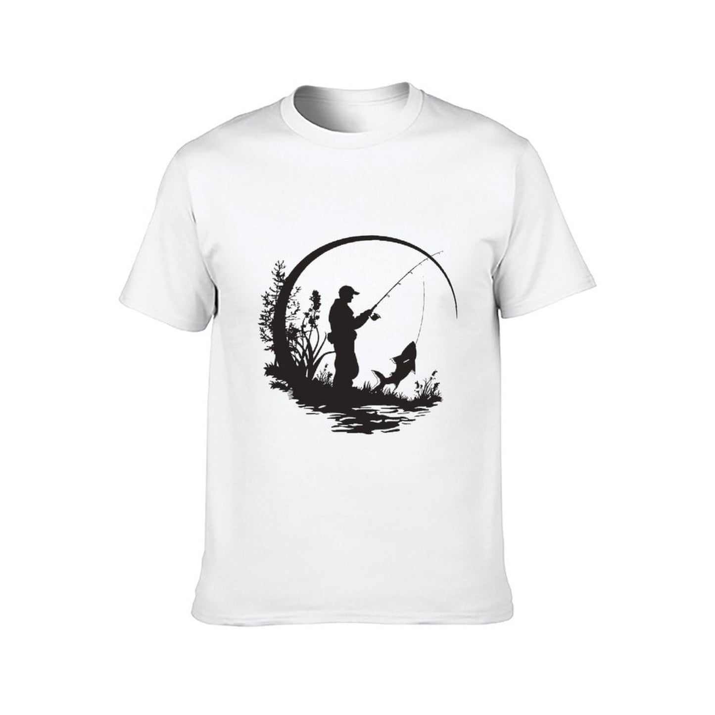 Inkmay Casual Cotton T-shirt Abstract Black Background With White Arrows Unisex T-shirtModernFit ClassicStyle T-Shirt
